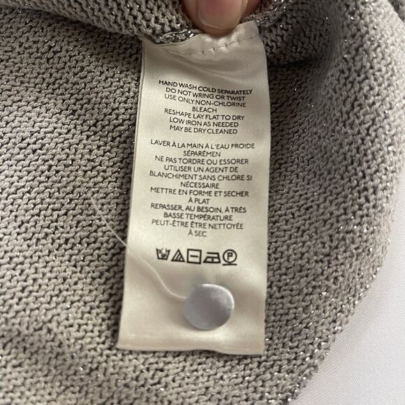 Women's Free People Emmaline Silver Sparkle Cardigan Sweater New - Picture 8 of 8